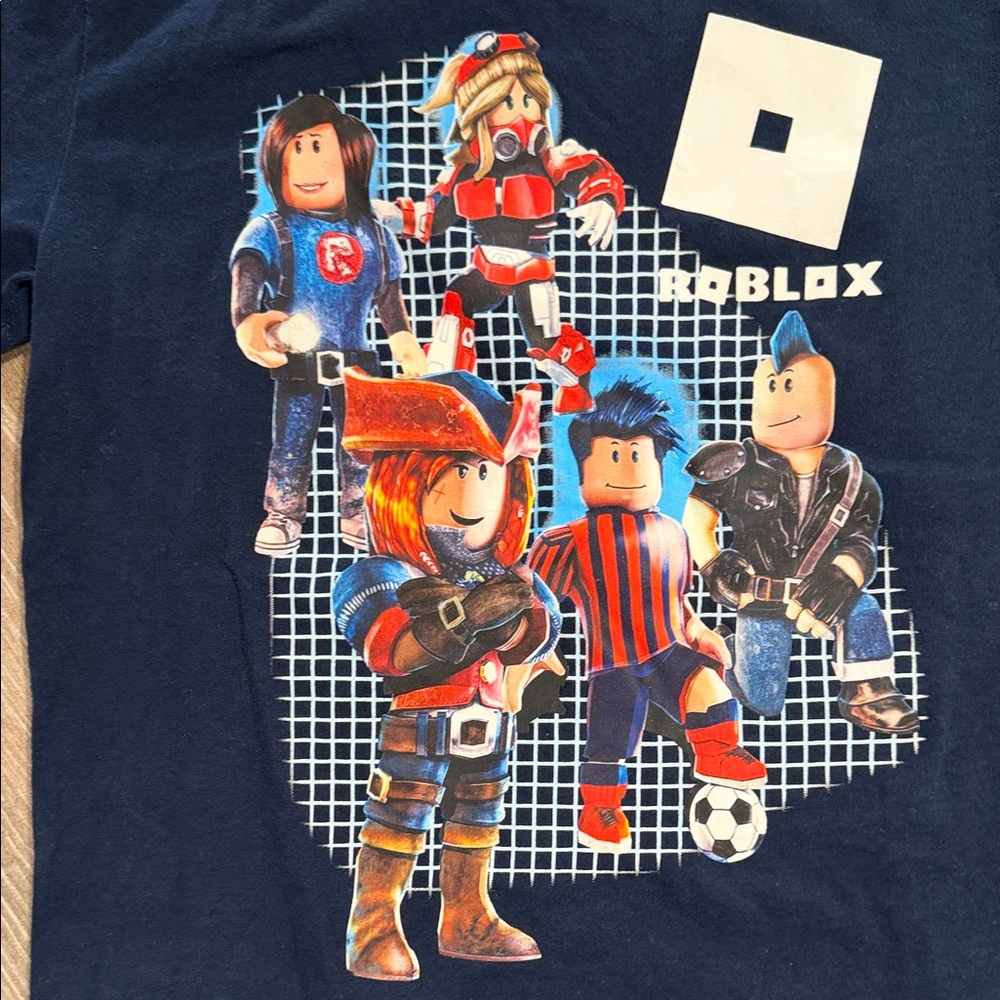 Roblox Kids Navy Short Sleeve Tee 100%cotton (LR) - Picture 2 of 4